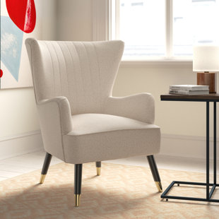 Ivory wingback store accent chair